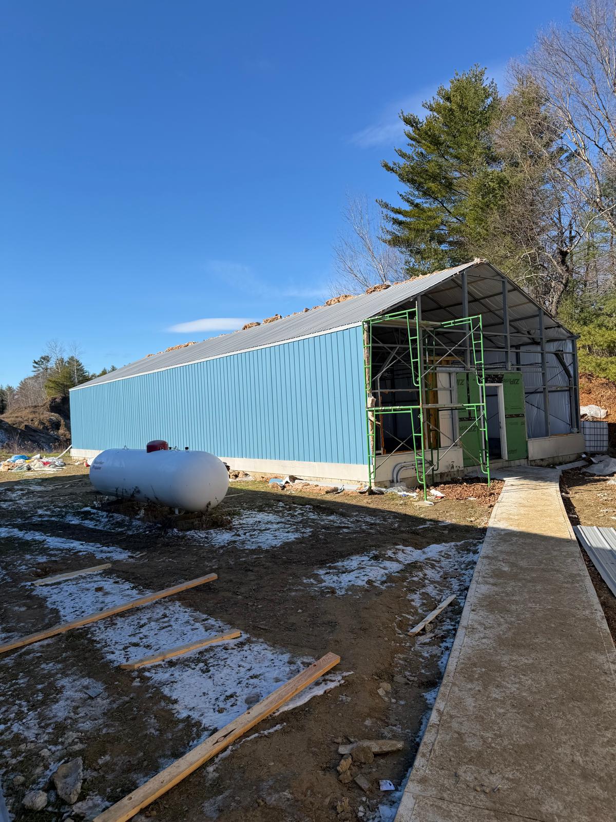 Steel-frame building & site work
